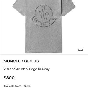 Moncler Genius 2 Moncler 1952 Logo in Gray